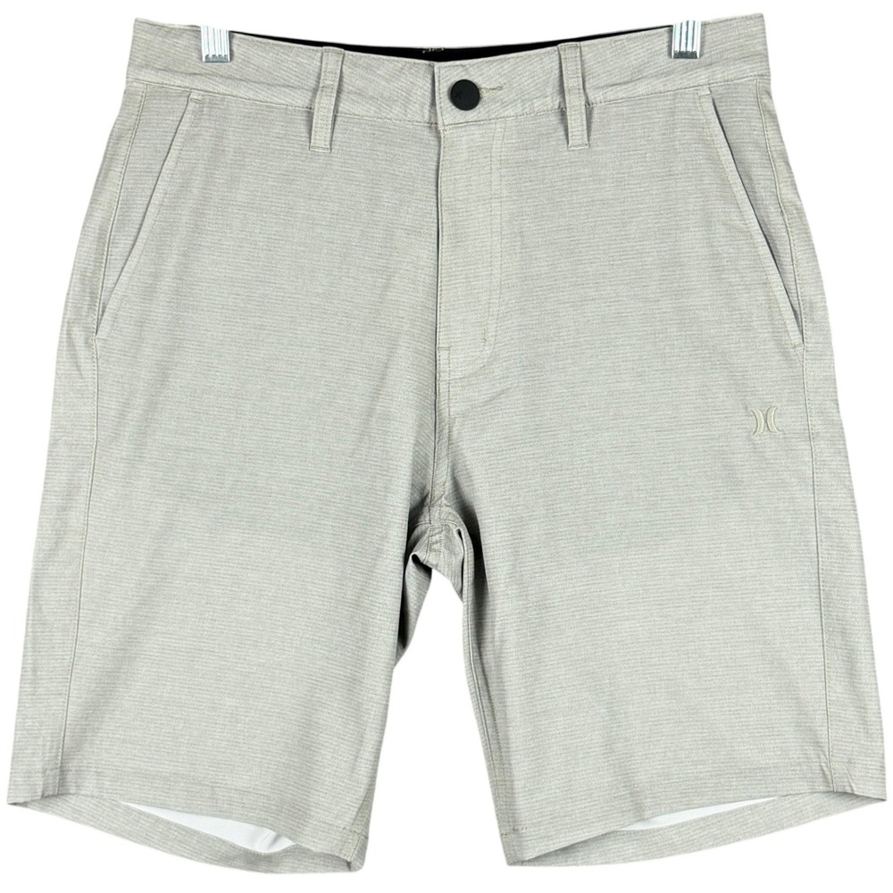 Hurley Men's Sz 30 Grey Hybrid Walk Shorts Stretch Mesh Lined Beach Skate Travel